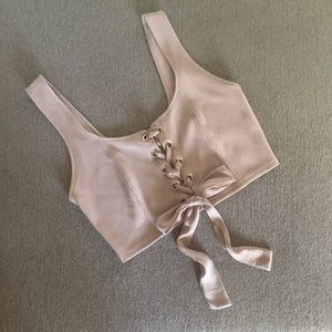 Crop Top with Satin Ribbon